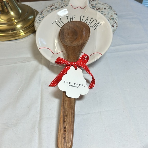 Rae Dunn spoon rest with wooden spoon - Picture 3 of 4